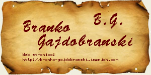 Branko Gajdobranski vizit kartica